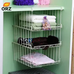ORZ Under Shelf Storage Basket Kitchen Cabinet Organizer Holder Rack Closet Garderob Office Home Organization Y200429