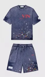 22SS projektant nadrukowane litery t-shirty Tee bluza moda główna ulica z krótkimi rękawami letnia luźna koszulka oddychająca mężczyźni kobiety koszulki z wycięciem pod szyją sukienki dla Wo 6-026