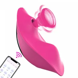 Wearable Vibrator App Remote Control Clitoral Stimulator 9 Częstotliwości Mini Massager Akumulator Dorosłych Ssanie Sex Zabawki dla kobiet