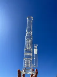 2022 16インチ40 cm透明な重い濃厚なガラス水パイプボン水ギセルフィッシュフィルターパーコレータータバコ喫煙バブラー喫煙ボトルズボトルダブリグ倉庫