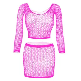 Bras Sets Exotic Women Dancewear Lingerie Outfit Cutout Backless Girl Spanking Skirt Babydoll Fishnet Hips Sexy Dress FemaleBras