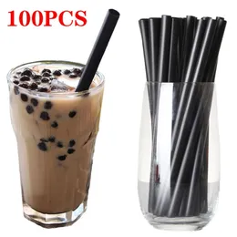 100pcs Disposable Straws Multicolor Wide Large MilkTea Milkshake Plastic Drinking Straws for Wedding Party Bar Accessories 220714