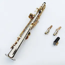 Made in Japan Sassofono soprano WO37 Chiave d'oro argentata con custodia Sax Soprano Bocchino Legatura Ance Collo