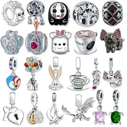 925 Silver Fit Pandora Charm 925 Bracelet Pendant Grimace Skull Mouse Turtle charms set Pendant DIY Fine Beads Jewelry