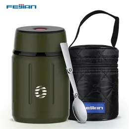 FEIJIAN Lebensmittel-Thermoskanne, Thermo-Lunchbox aus Edelstahl, tragbarer isolierter Behälter, Lebensmittel-Vakuumbox, Nr. A, 750 ml, 220423