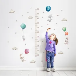 Balloon Bunny Height Measure Ruller Wall Stickers Height Chart for Kids Room Bedroom Growth Chart Wall Decals Nursery Stickers 220510