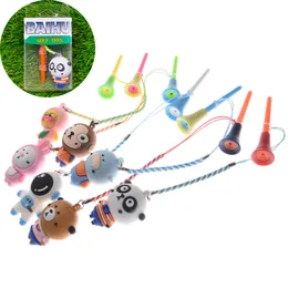 1Pcs Golf Gummi T Mit PVC Cartoon Muster Ball Halter Handgemachte Seil Verhindern Verlust Zubehör Geschenk