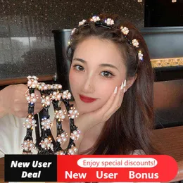 Trend Imitacja Pearl Ladies Flower Sports Hoop Fashion Bangs Style Klip Akcesoria do włosów AA220323