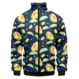 メンズジャケットフラワーリーフヒマワリローズスタイルパーカージャケットコスチューム3Dプリントフィットネスプルオーバースポーツトップヒップホップカスタム卸売