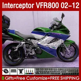 Fairings For HONDA Interceptor VFR800 VFR 800 RR CC 800RR VFR800RR Blue green 02 03 04 05 06 07 Body 129No.97 800CC 2002 2008 2009 2010 2011 2012 VFR-800 02-12 Bodywork