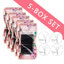 5pcs Yelix Easy Fanning Eyelash Extensions Wholesale Volume Lashes Mix Camellia Bloom Lash Extension Supplies Pink Eyelash Box AA220316