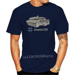 メンズTシャツBundesWehr Panzer Leopard 2A5メインバトルタンクライン描画Tシャツ。夏の綿の半袖OネックメンズTシャツ2022 S-3