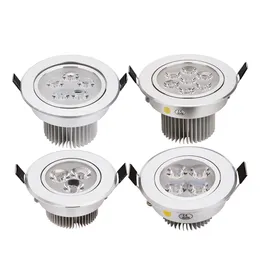 Dimmable LED Downlight 9W 12W 15W 21W Spot LED 110V 220V Recessed Linghting Silver house Pure Nature / Daylight Warm White