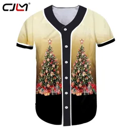 Man w stylu osobowości kolorowy trend nadrukowany 3D Choinka Duża rozmiar Mens Casual Sports Baseball Shirt 220623