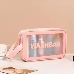 Clear Toiletry Bag Waterproof Makeup Cosmetic Bags Travel Organizer Large Capacity PVC Wash Storage Pouch