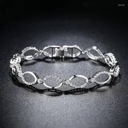Cadeia de link Hollow oval DOT Design Bracelet