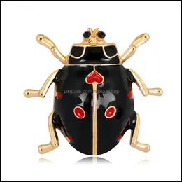 Pins Brooches Jewelry Fashion Animal Red Bee Female Cute Insect Beetle Cor Seven-Star Ladybug Pin Suit Collar Brooch Accessories Drop Deliv
