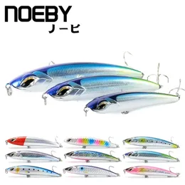 NOEBY LaserSurface Sinking Big Pencil Ocean Boat Fishing Lure ThruWireConstruction 3xStrength Hook For Thunfisch GT Seefisch 220530