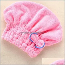 Shower Caps Bathroom Accessories Bath Home Garden Wholesalecomfortable Textile Usef Dry Microfiber Turban Quick Hair Hats Wrap Towels Bath
