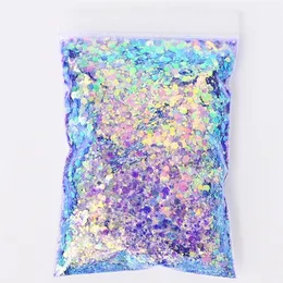 50gbag holografik karışık altıgen şekli tıknaz tırnak payetleri ışıltılı pullar dilimler manikür gövdesi glitter tcf2335 220812