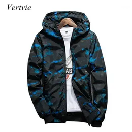 Vertvie Män Running Jacket 2022 Camouflage Jackets Mens Tracksuit Fitness Coat Hooded Zipper Leisure OuterWear Plus Storlek 4XL