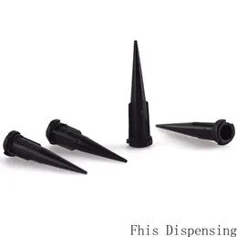 Series TT High Density Polyethylene UV Light Block Taper Tip for Fluid Dispensing Needle 1.25" Tip Size 22G Black