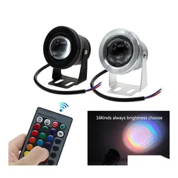 Proiettori Led Underwater Light Rgb 10W 12V 16 Colori 1000Lm Impermeabile Ip68 Fontana Piscina Lampada Illuminazione Drop Delivery Lights Outdoo Dh0Qx