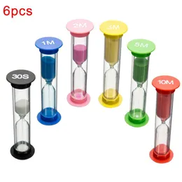 6PCS Kid 6 Colours Gra w klasie zegar piaskownicy Timer Hourglass Sandglass Decor Decor Zabawki dla dzieci