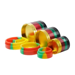 Smoking Accessories 40/55/63mm Aluminum Alloy Smoke Grinder with Silicone Container Colorful Tobacco Grinders 5-Layer Herb Crusher Handmade Cigarette Tools ZL1247