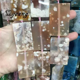 Other Arrival Rectangle Green Cherry Agates Stone Slice Beads Nature Slab Pendant MY2100 Wynn22