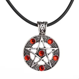 Hänge halsband säljer femspetsiga stjärna hängen imitation diamanter halsband pentagram lång halsband mode juvelrypendant