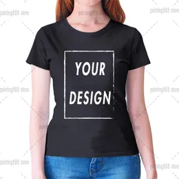 Индивидуальная печатная женщина футболка Harajuku Женская DIY YOU LISE P O или Black Unisex Trub