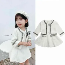 Citgeett Autumn Kut Kids Baby Girls Linen Coat Top v Tutu Dress Party Cloths 2 قطع الربيع مجموعة 1-6Y J220711