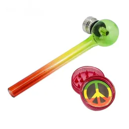 Colorful water pipe set Plastic cigarette grinder pipe mesh glass pipe smoking accessories for Wholesale or retail