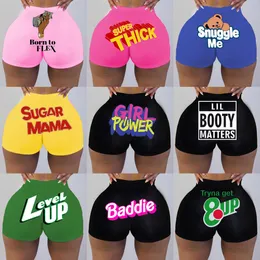 Designer Women Shorts Yoga Pants Summer Fashion Sexy Tracksuits Cartoon Personalise Pattern letter Printed Knickers Leggings