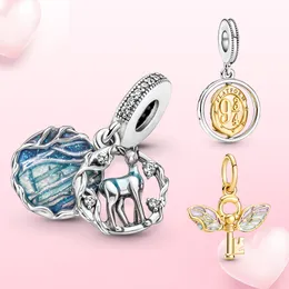 Charme Pendurado Snape Doe Patronus Prata 925 Charme Giratório Hedwig Charme Giratório Fit Original Pandora Pulseira para presente de joias femininas