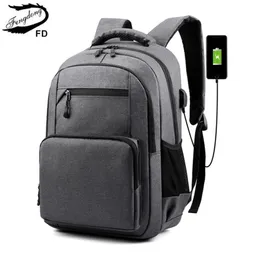 Fengdong Waterproof School Plecak dla nastolatków Boy USB Charge Bagpack Mężczyzna