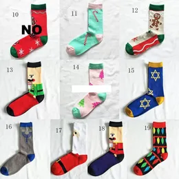 19 styles Christmas Halloween socks children adult Xmas pumpkin Santa Claus print socks cotton Unisex Mid tube Socks