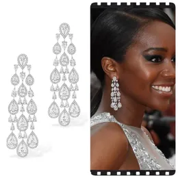 Dangle & Chandelier GODKI Trendy Celebrity Favorite Cubic Zirconia Women Drop Earrings For Wedding Tassel Pendientes Mujer Mod 2022