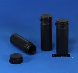 300pcs/lot Capacity 50ml Plastic PE Black Bottle with Tearing Cap for Capsule Powder Medicine Candies