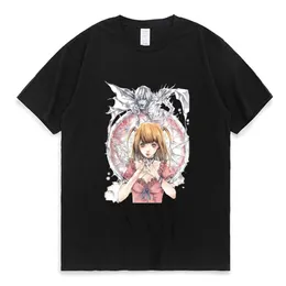 Retro Death Note notka mysa amane anime t shirt dla mężczyzn Kobiety z krótkim rękawem T-shirt manga T-shirt czyste bawełniane letnie fani fanów tees prezent 220708