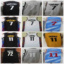 Maillot NCAA College Kevin 7 Durant Maillots Noir Blanc Bleu Kyrie