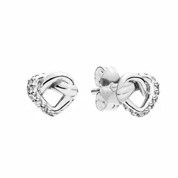 Brincos fofos do coração de coração atento feminino 925 Sterling Sivler CZ Diamond Wedding Gift com caixa original para brincos de amor pandora