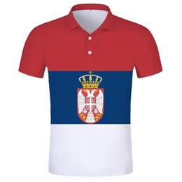 セルビア共和国ポロシャツDIY無料カスタムメイド名番号SRBIJA SRB TシャツSRPSKI Nation Flag SERBIEN COLLEGE PRINT CLOSSION 220702