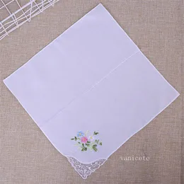 Vintage Pure Cotton Handkerchief Girl Napkin Embroidered Women Napkin Embroidered Butterfly Lace Flower Handkerchief Home Home tableware Napkin ZC1110