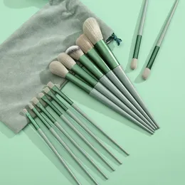 Mode 13 stücke Matcha Grünes Einhorn Make-Up Pinsel Set Mit Tasche Blending Pulver Auge Gesicht Pinsel Make-Up Tool Kit maquillaje