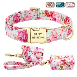 Personalisiertes individuelles Hundehalsband-Leine-Set mit bedrucktem, graviertem IDTag-Halsband, Haustier-Leckerli-Beutel, Beutel, Snack-Beutel für kleine, mittelgroße und große Hunde 220608