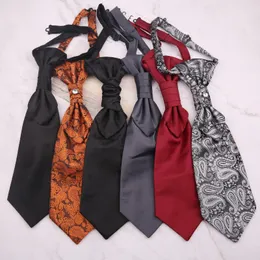 Bow slipsar sitonjwly bröllop paisley slips för män cravat ascot själv slips gravatas para homens män smoking tiebow