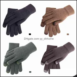 Other Home Textile Non-Slip Touch Screen Thicken Warm Solid Color Knitted Dhrls