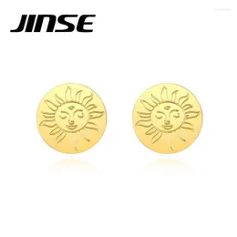 Stud Stainless Steel Greek Mythology Goddess Sun Face Earring For Women Fashion Jewelry Hip Hop Gold Metal Brincos GiftsStud Kirs22